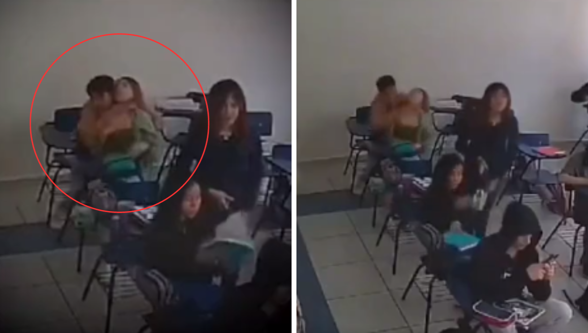 Joven aplica llave china a su compañera y la desmaya en una escuela de Hidalgo: VIDEO
