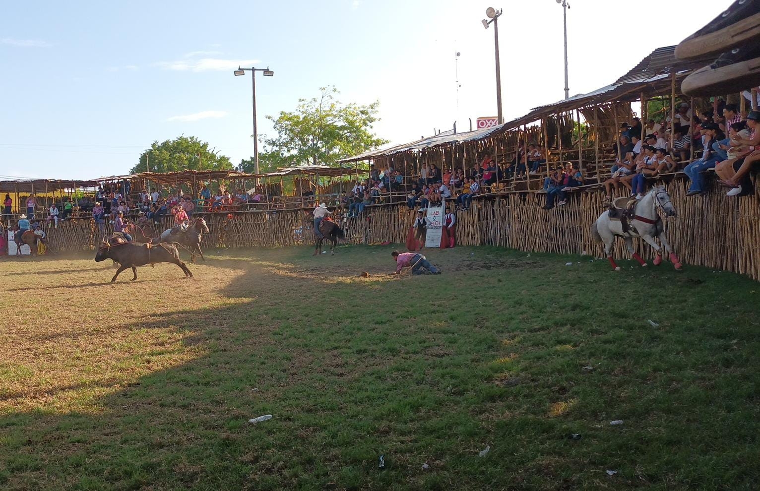 La corrida de toros en Telchac Pueblo generó caídas de jinetes y sus caballos