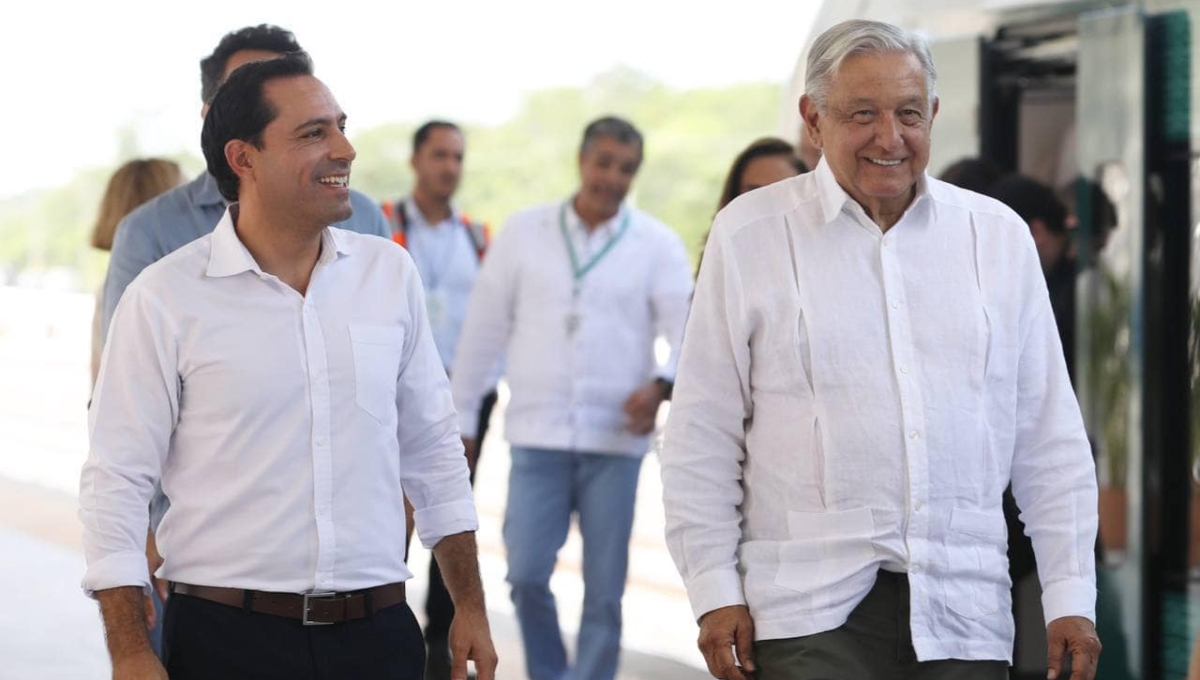 El gobernador Mauricio Vila supervisó los avances del Tren Maya junto al presidente Andrés Manuel López Obrador