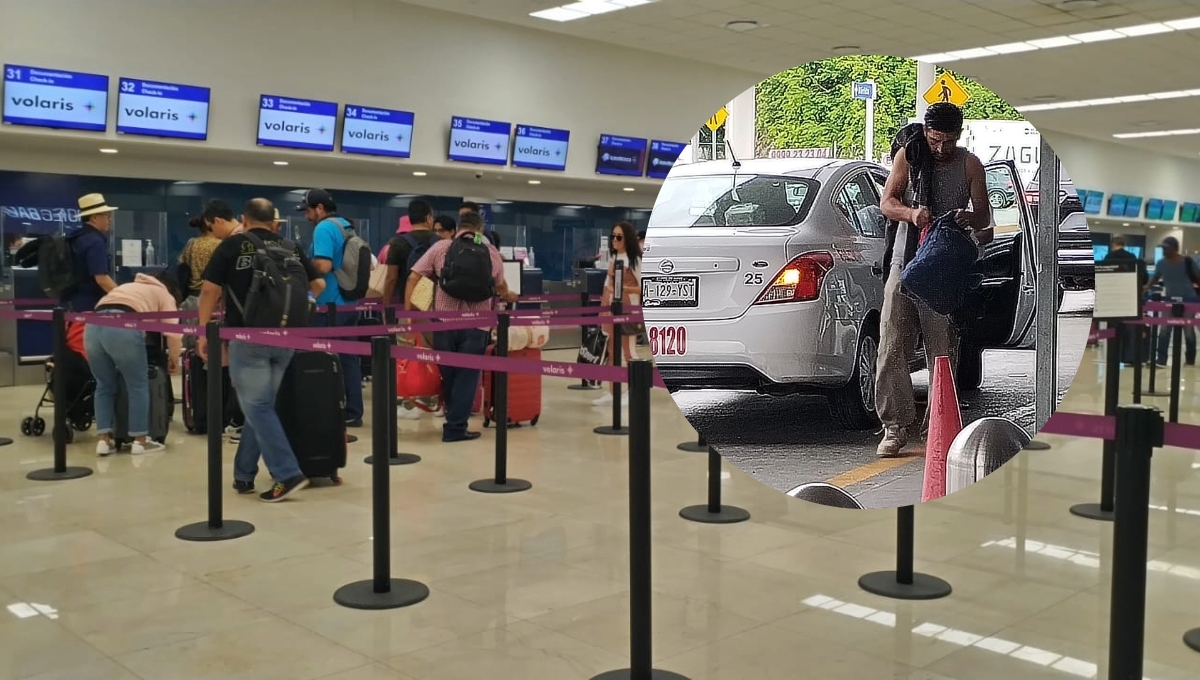 Hombre se niega a pagar 380 pesos a un taxista en el aeropuerto de Mérida