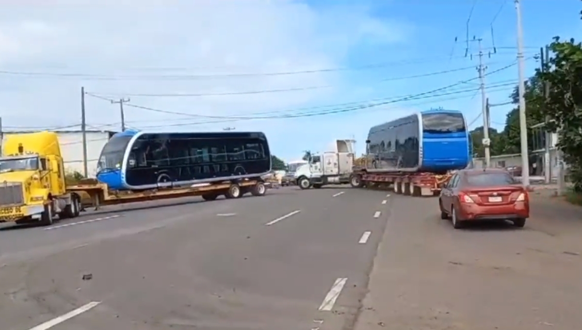 Viajan cinco unidades del IE-TRAM a Mérida para la ruta La Plancha-Kanasín: VIDEO