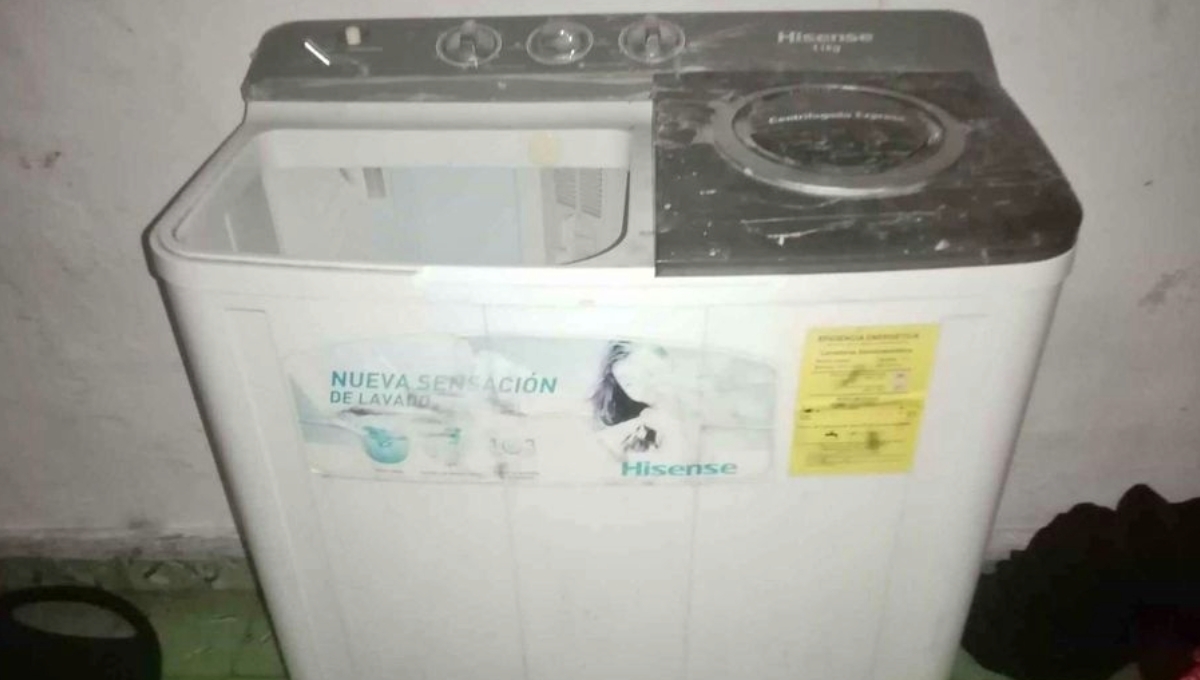Niño de cuatro años queda atorado en una lavadora en Kanasín