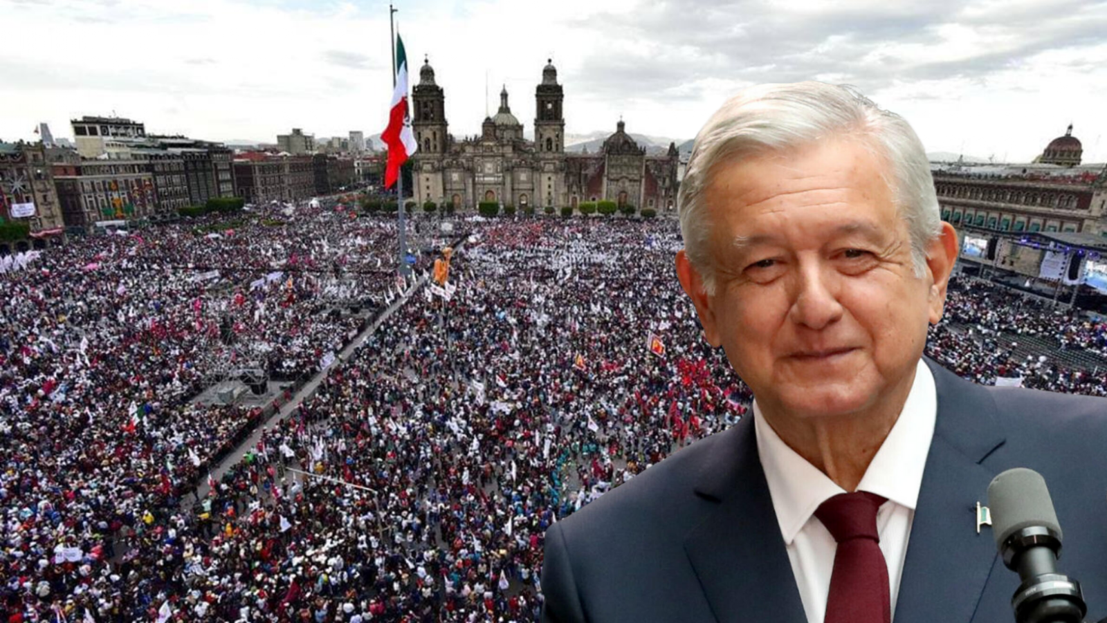 Simpatizantes arman fiesta en el Zócalo para celebrar cumpleaños de AMLO