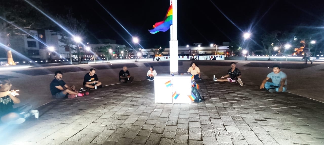 Activistas LGBTTTIQ+ de Playa del Carmen protestaron por la muerte del magistrade Jesús Ociel