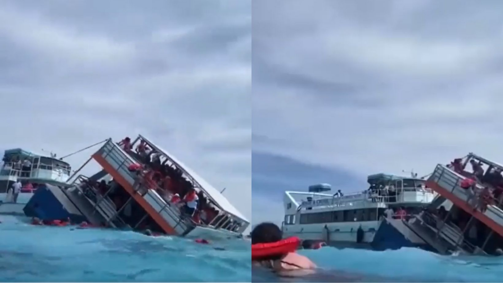 Embarcación con 100 tripulantes se hunde en Bahamas: VIDEO
