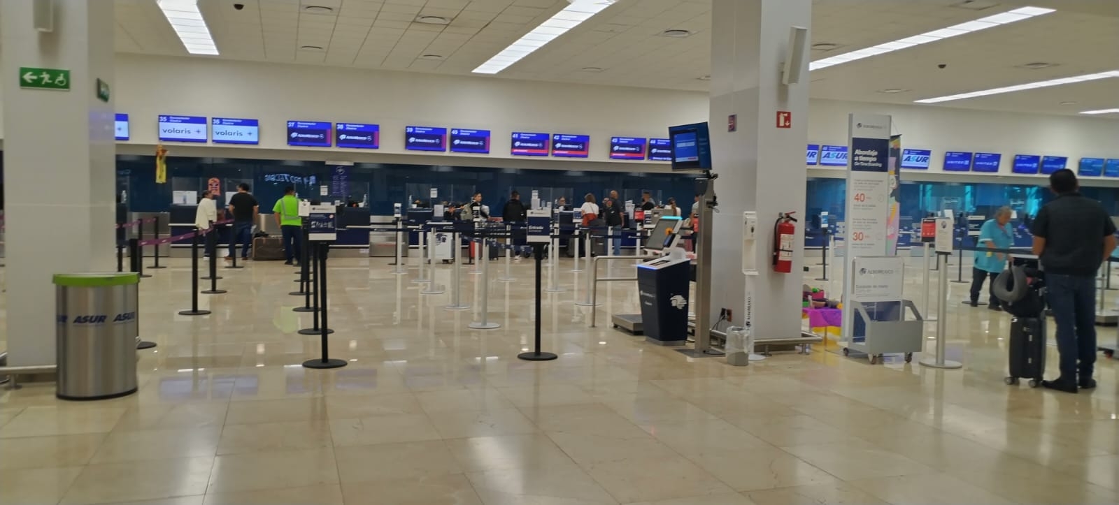La baja afluencia en el aeropuerto de Mérida comenzó desde la mañana