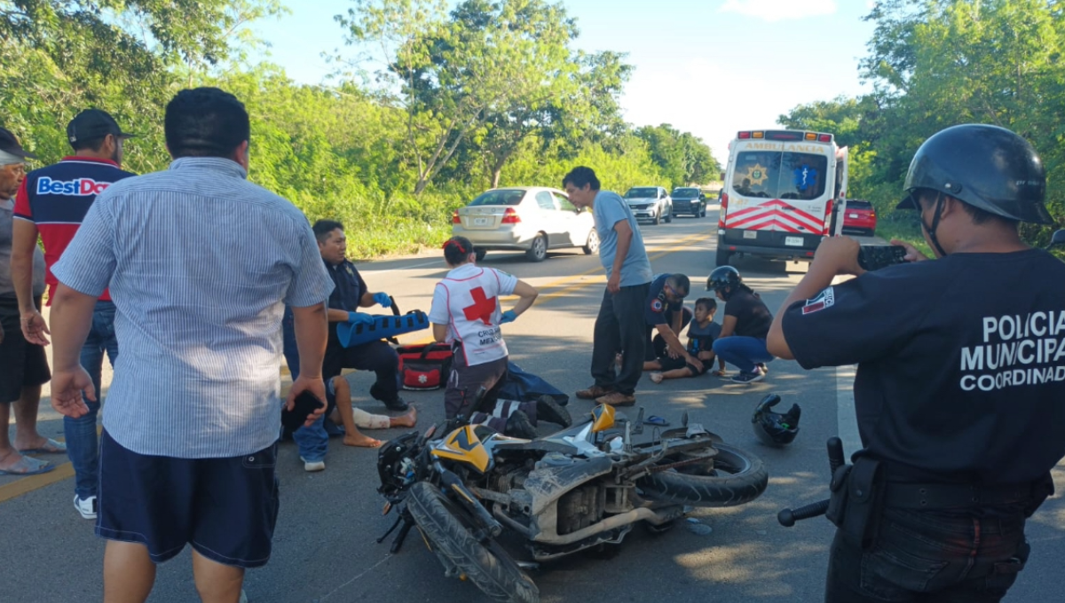 Choque entre motocicletas deja a cinco lesionados en la vía Valladolid-Temozón