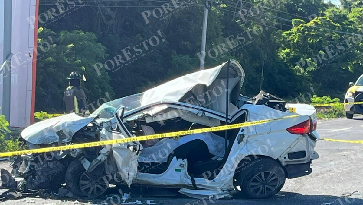 Se registró un aparatoso accidente automovilístico cerca del aeropuerto de Cancún