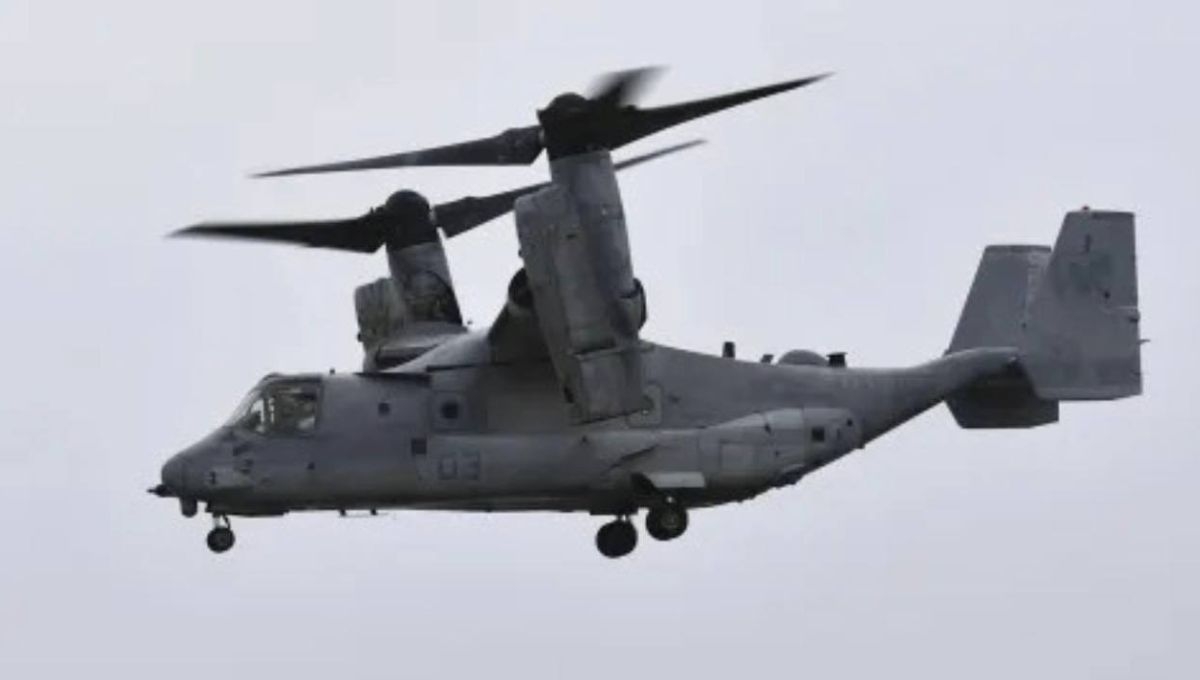 Se informó que un avión militar estadounidense modelo Osprey, se estrelló frente a las costas de Japón.