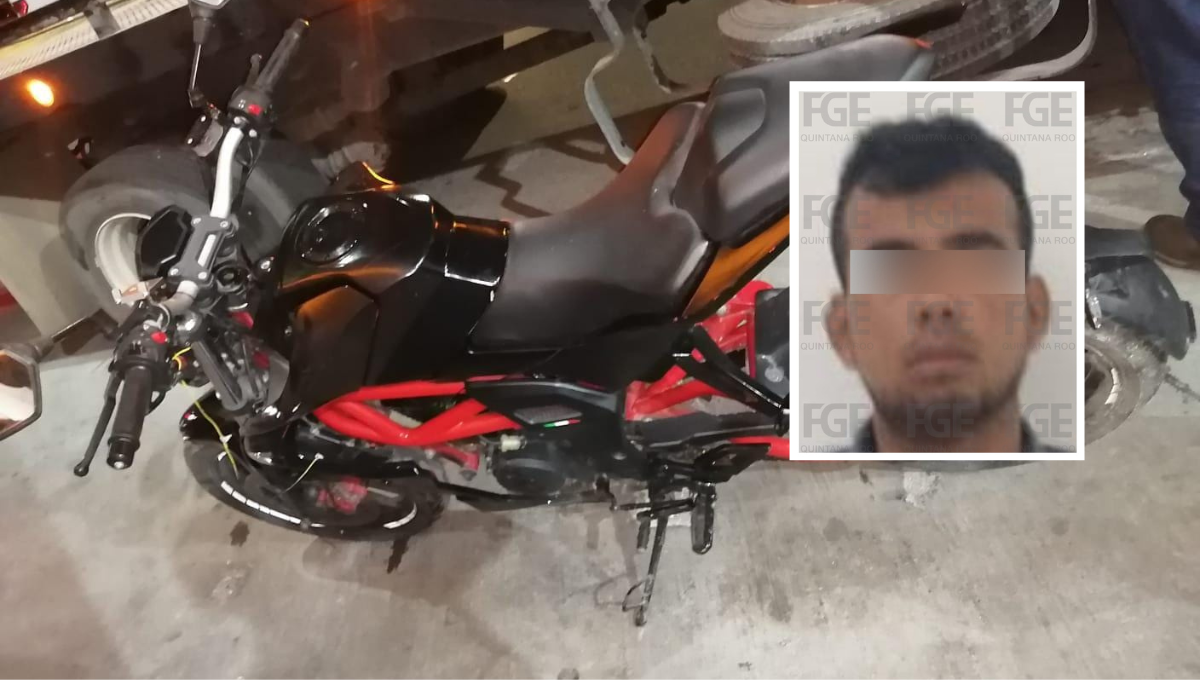 Arrestan a un hombre en Cancún con una motocicleta con reporte de robo