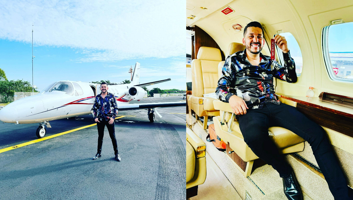 Luis Ángel presume el 'Flaco Jet' previo a su concierto en Cancún