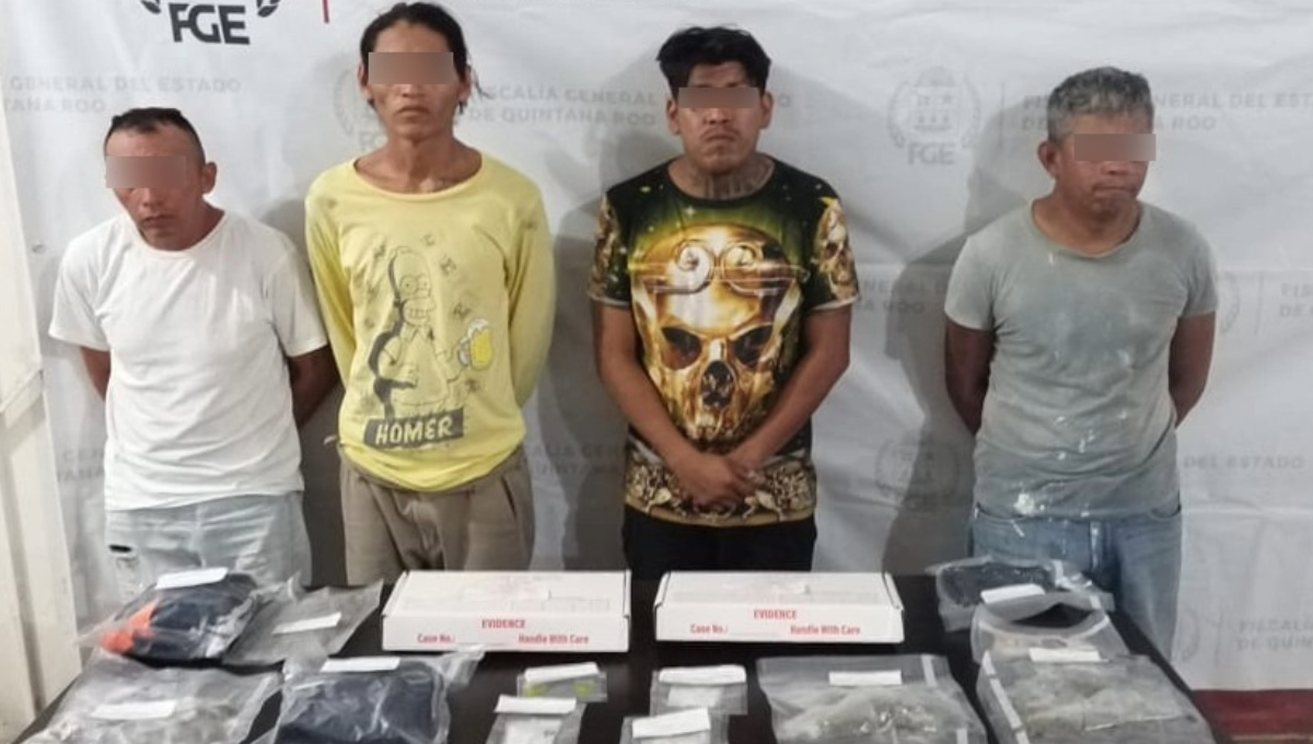 Caen cuatro presuntos narcomenudistas en la Región 105 de Cancún