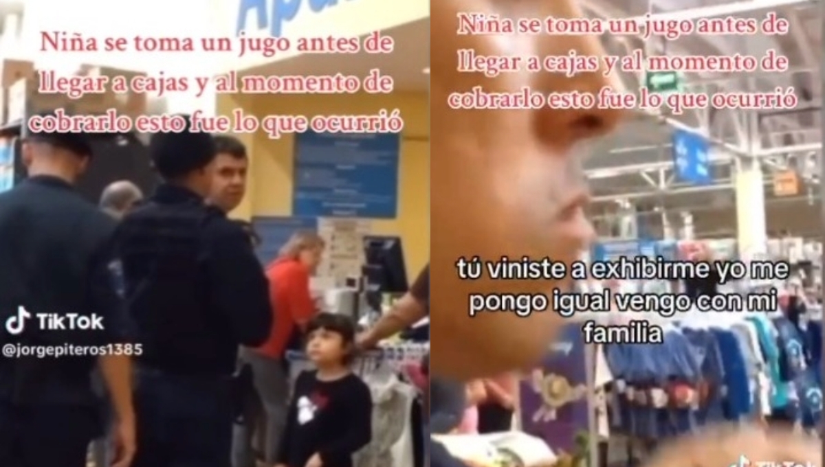 Guardias de seguridad acosan a familia por tomar un jugo antes de llegar a las cajas: VIDEO