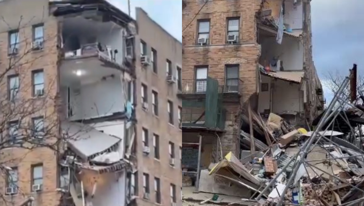 Colapsa parte de un edificio de seis pisos en El Bronx, Nueva York