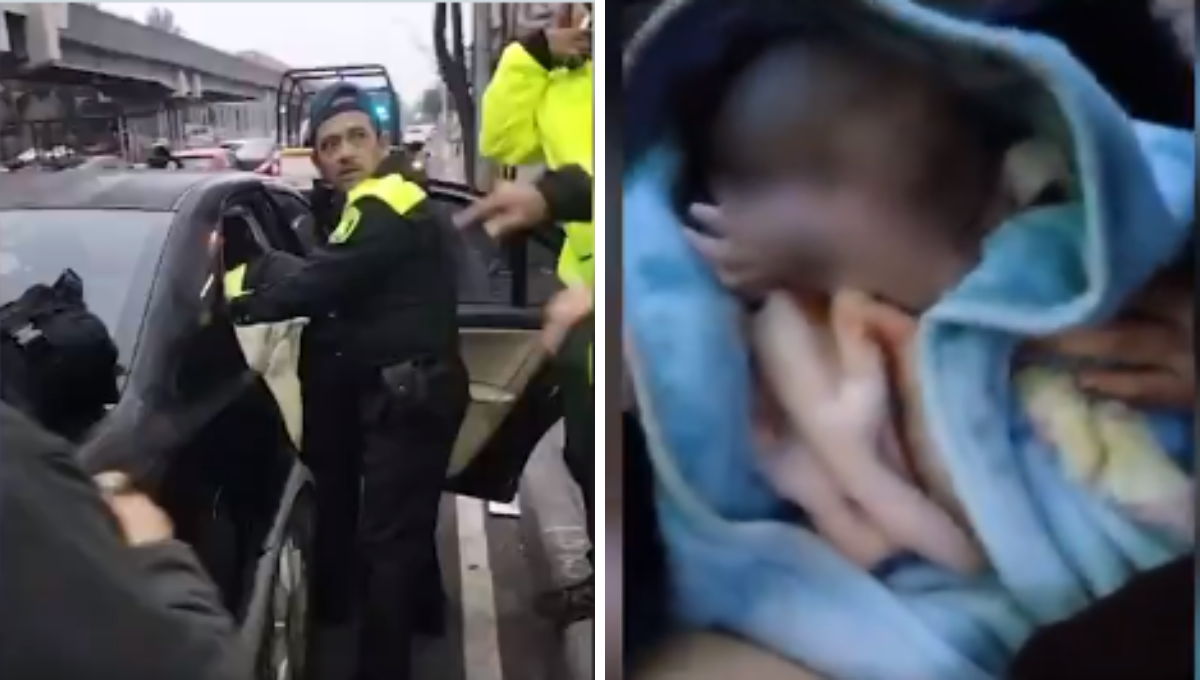 Policías de la CDMX ayudan a nacer a un bebé en el asiento trasero de un auto: VIDEO