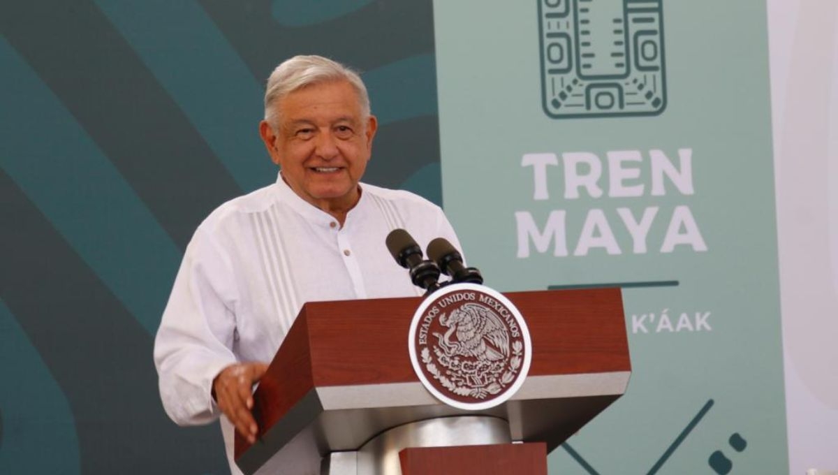 Andrés Manuel López Obrador aseguró que el Tren Maya es una obra del pueblo de México hecha con inversión pública y sin solicitar créditos