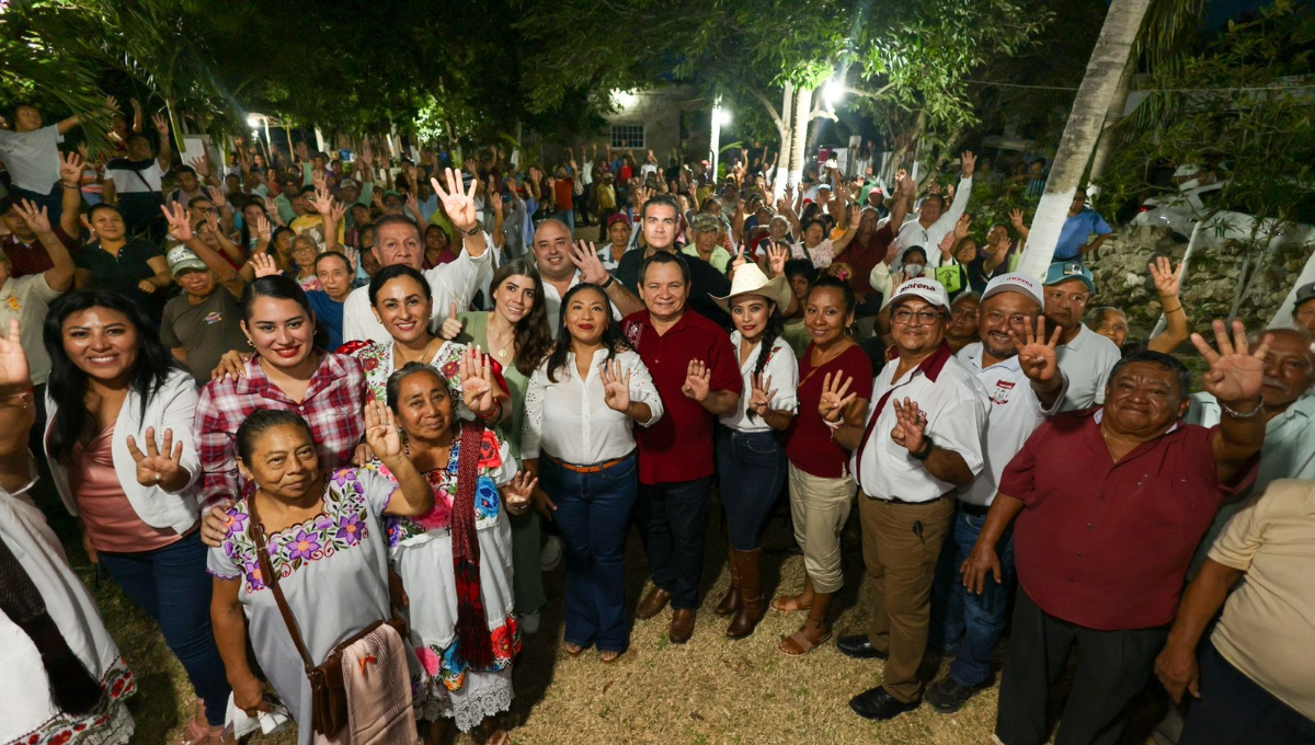 Joaquín Díaz Mena afirma que el Tren Maya le cambiará la vida a los yucatecos en Chocholá y Kopomá