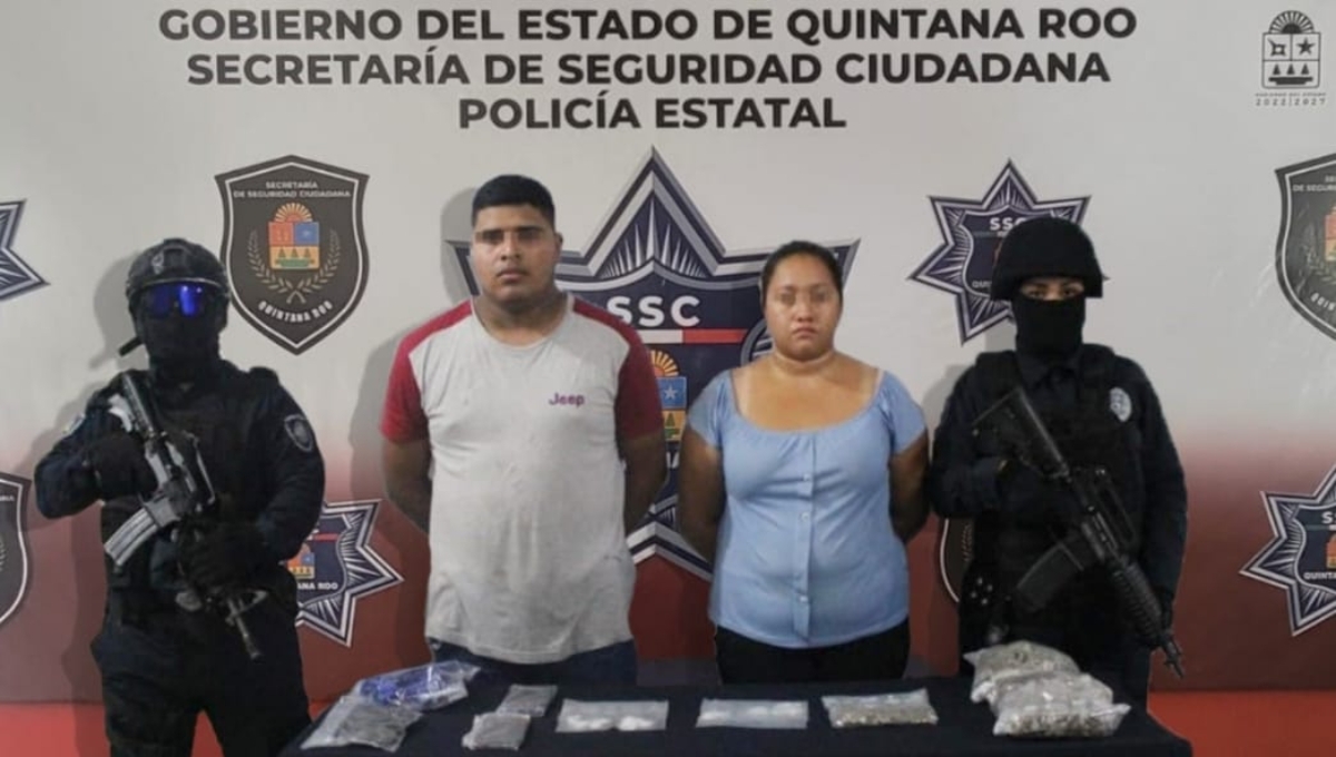 Detienen a una pareja por la presenta venta de drogas a estudiantes de Cancún