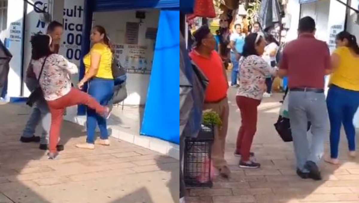 Mujeres protagonizan una pelea en el Centro de Villahermosa: VIDEO
