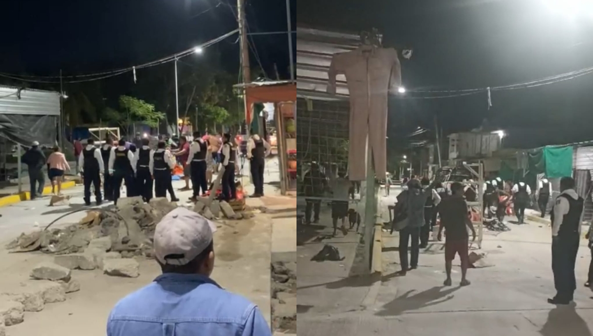 ¡Zafarrancho en el Chechén! Comerciantes y policías se enfrentan en Ciudad del Carmen: VIDEO