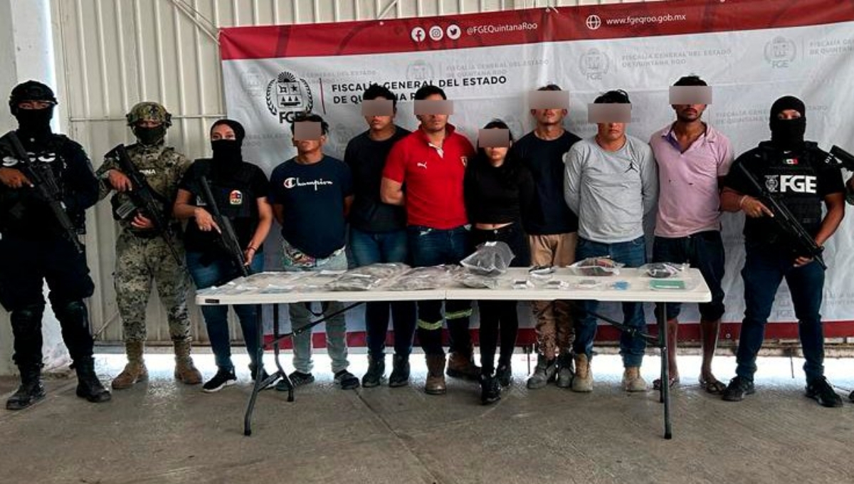 Los siete detenidos quedaron a disposición de la Fiscalía de Quintana Roo