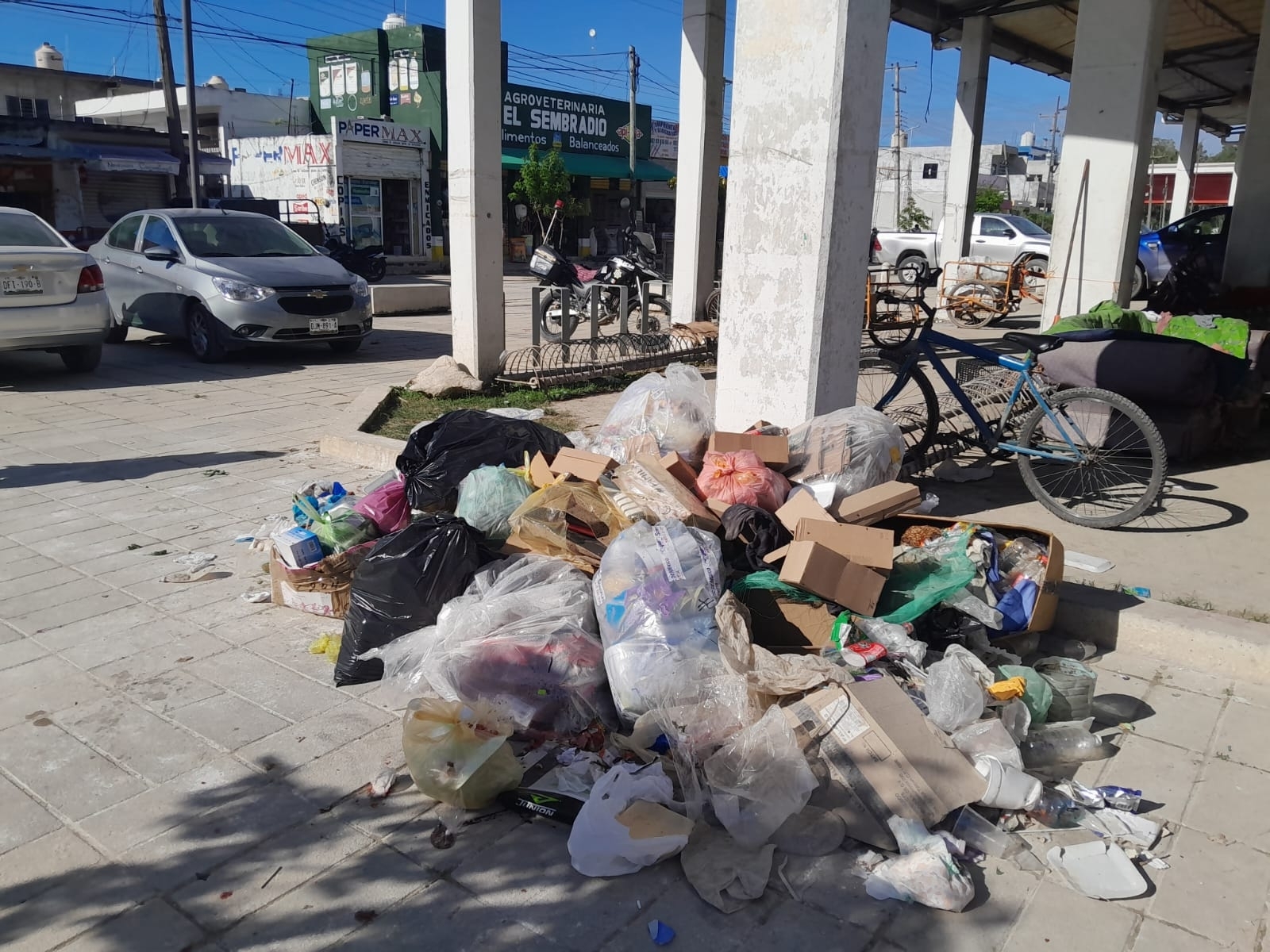 Vecinos y comerciantes de Escárcega denuncian problema de basura en el mercado municipal