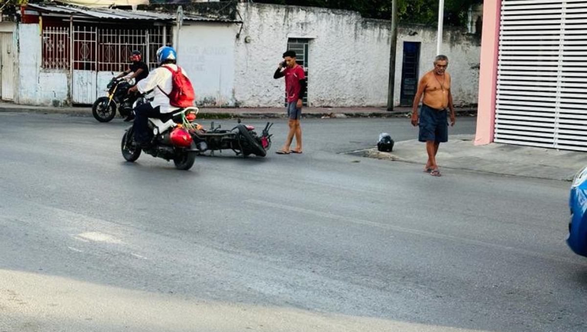 Captan choque entre dos motociclistas en Circuito Colonias en Mérida: VIDEO
