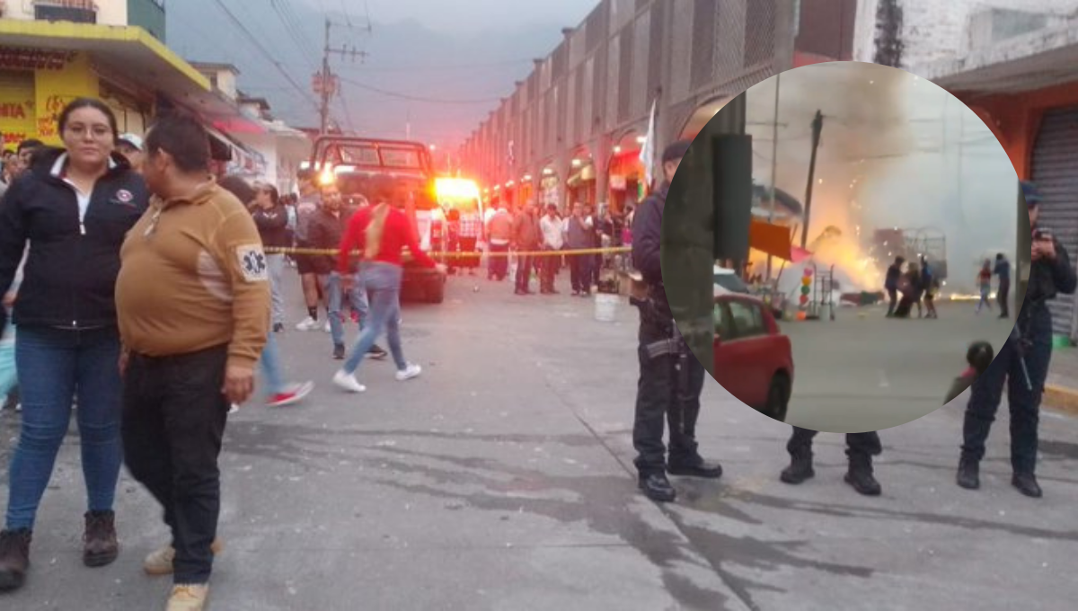 Explosión de pirotecnia en un mercado de Veracruz deja tres lesionados: VIDEO