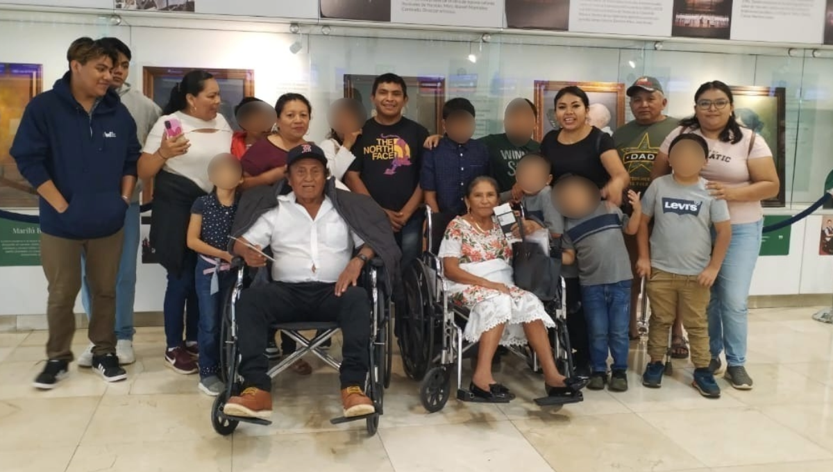 Abuelitos de Yucatán viajan a Estados Unidos para conocer a su noveno nieto