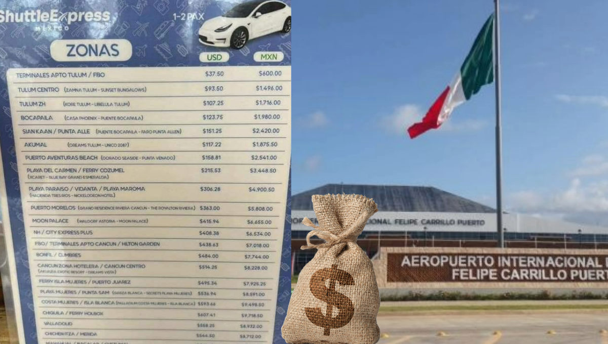 Presuntas tarifas de servicio de taxi del aeropuerto de Tulum 'escandalizan las redes'; cobran hasta 11 mil pesos