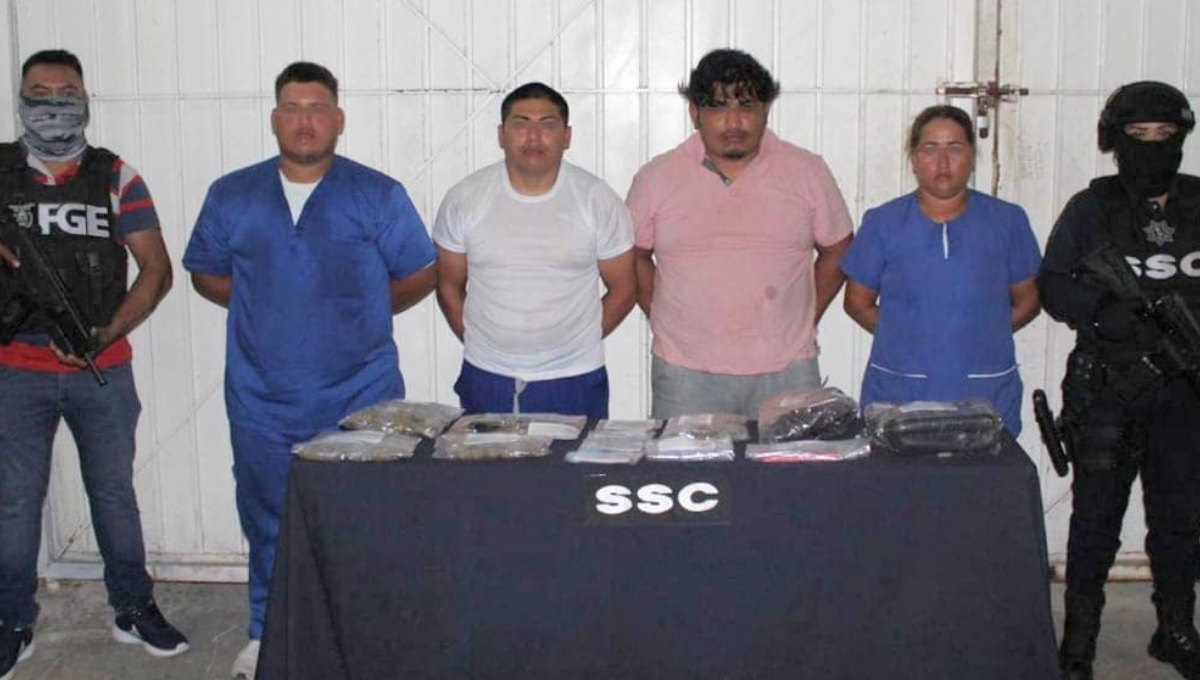Detienen a cuatro presuntos narcomenudistas armados en la Zona Hotelera de Cancún