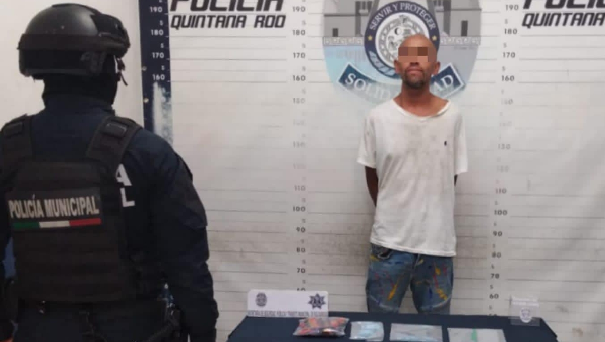 Detienen a hombre de Chihuahua con 50 dosis de droga en Playa del Carmen