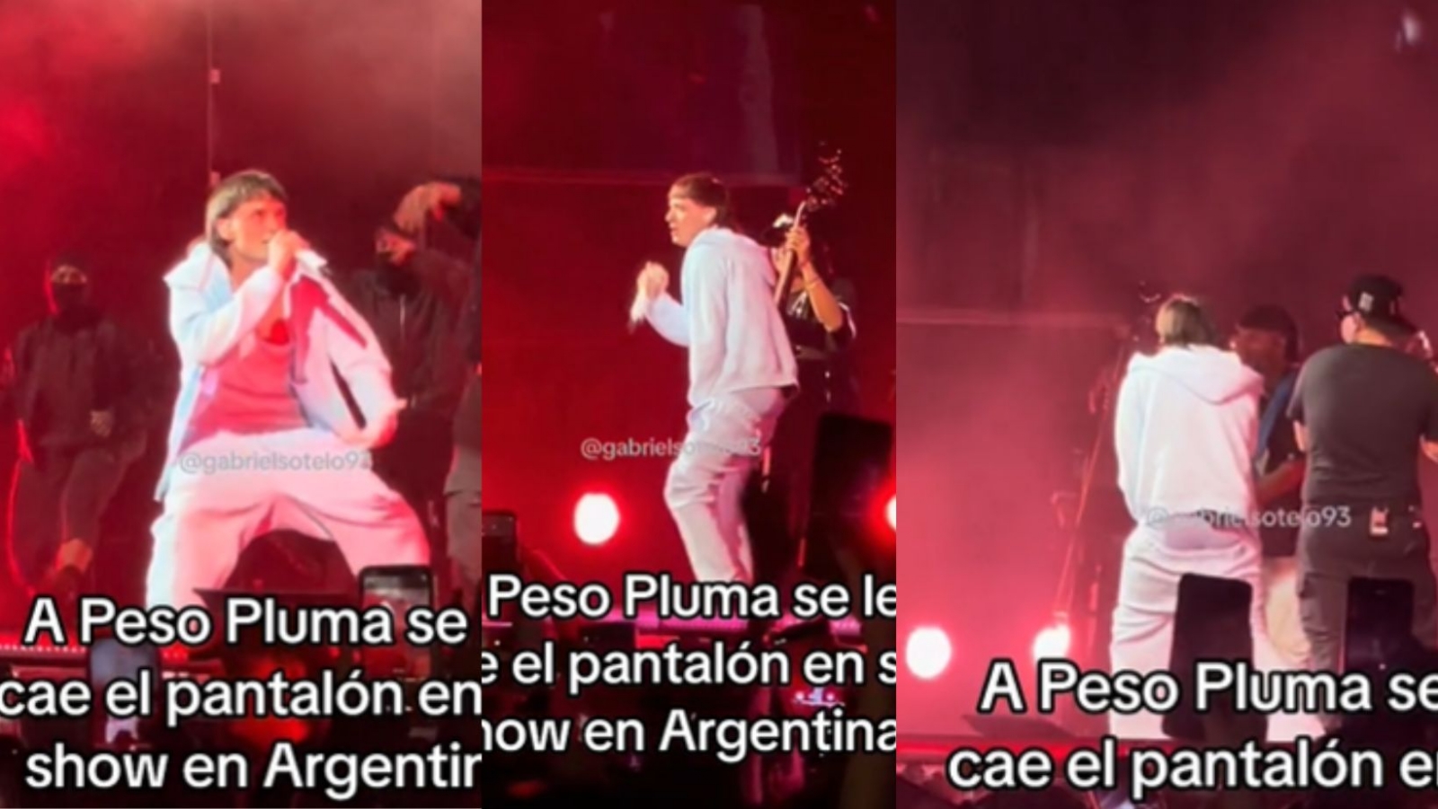 Peso Pluma se queda sin pantalones durante su concierto en Argentina