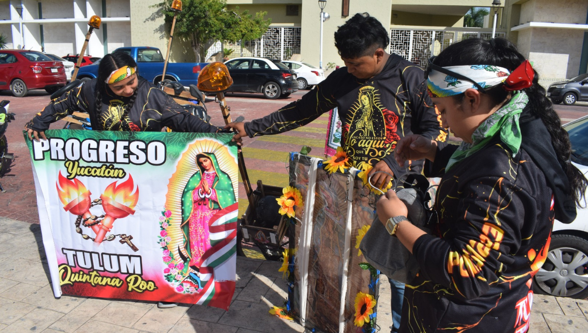 Antorchistas llegan a Progreso: Arriesgan su vida por promesas a la Virgen de Guadalupe