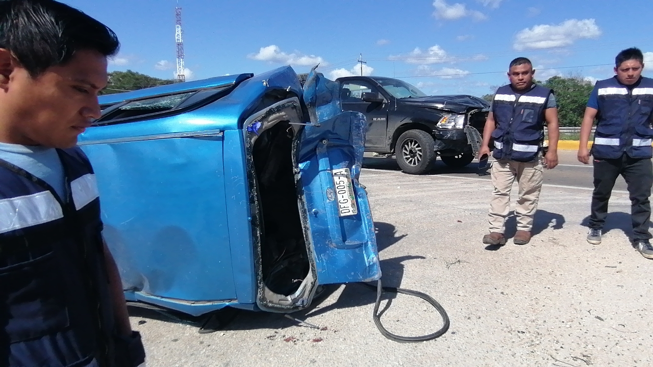 Choque en la carretera Campeche-Mérida deja 4 lesionados
