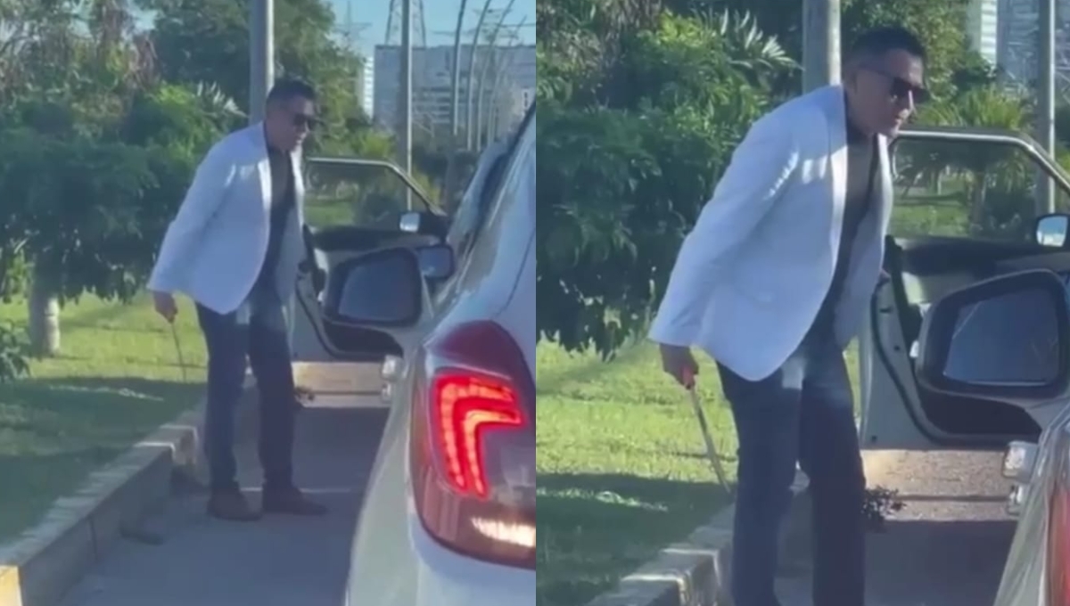 Conductor amenaza con un machete a una señora en Cancún: VIDEO