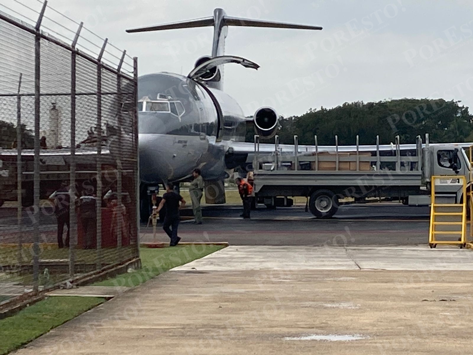 La aeronave permaneció en el Aeropuerto Internacional de Chetumal un tiempo aproximado de tres horas