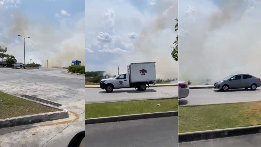 Se incendia el 'malecón de Pensiones', en Mérida; nube de humo cubre el Poniente de la ciudad: VIDEO