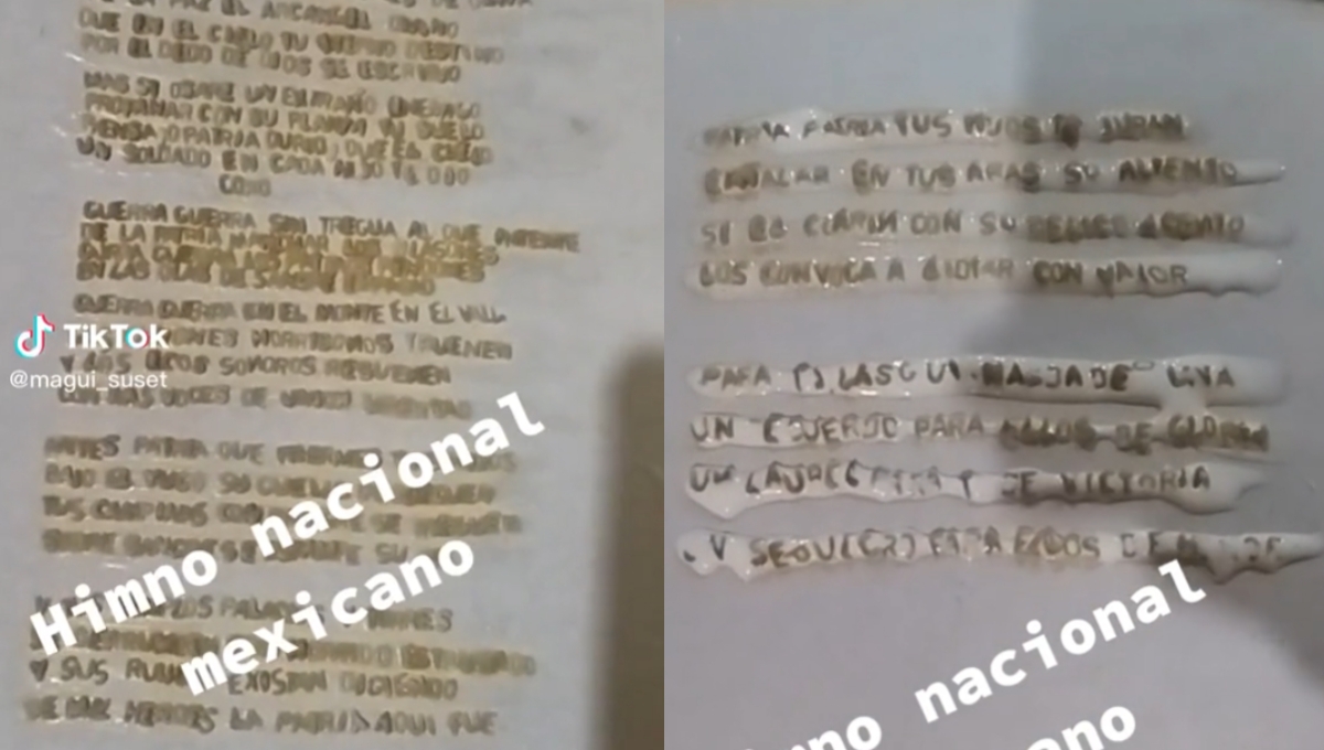 Maestra pone de tarea hacer el Himno Nacional con sopa de letras; madre la expone: VIDEO
