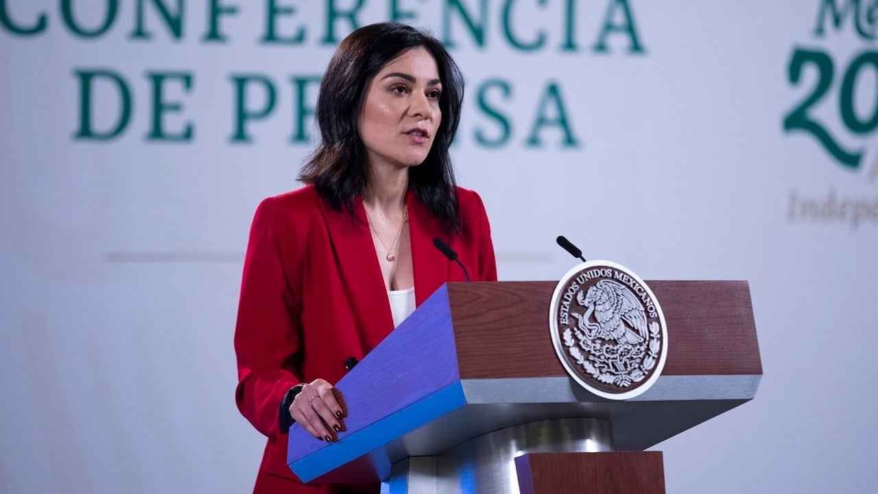 Ana Elizabeth García Vilchis, en conferencia de prensa