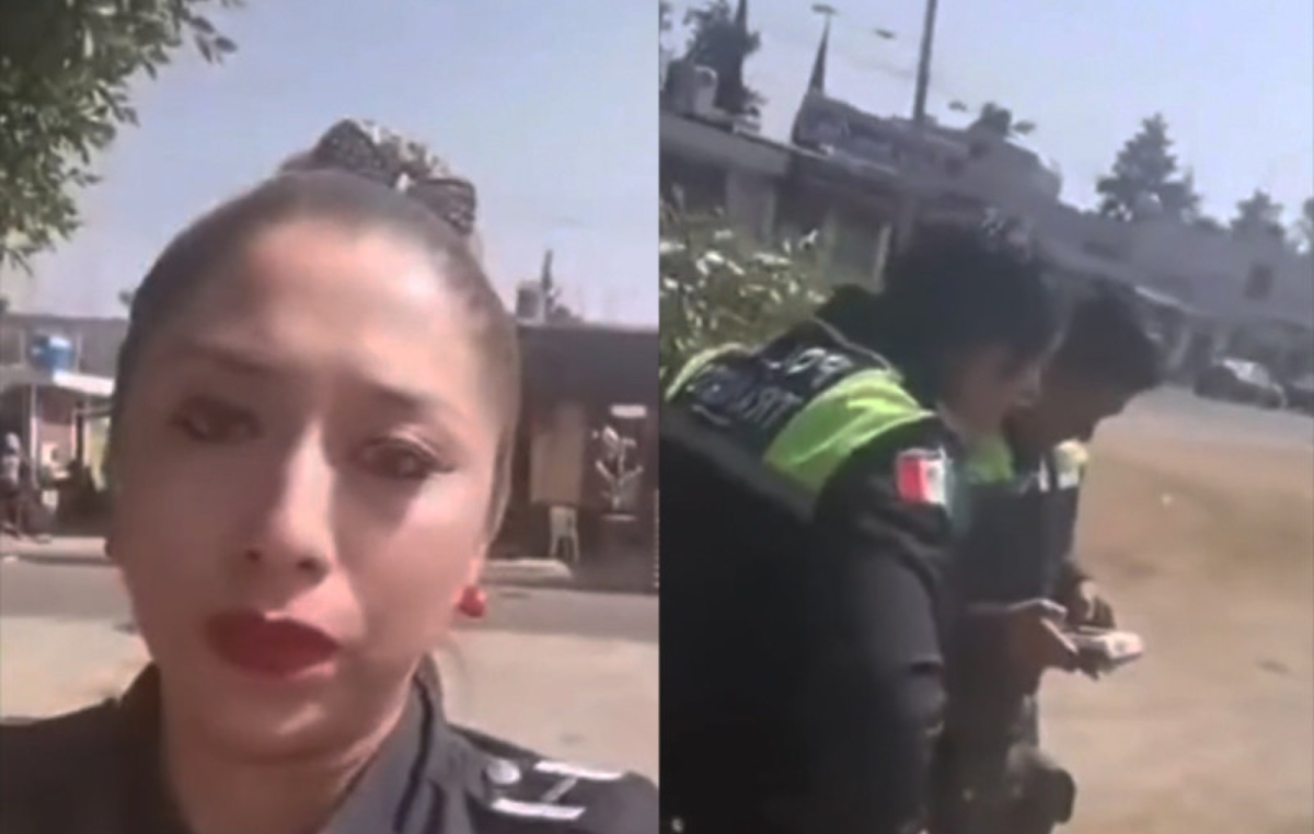 Mujer policía llora al ser multada por estacionarse en lugar prohibido