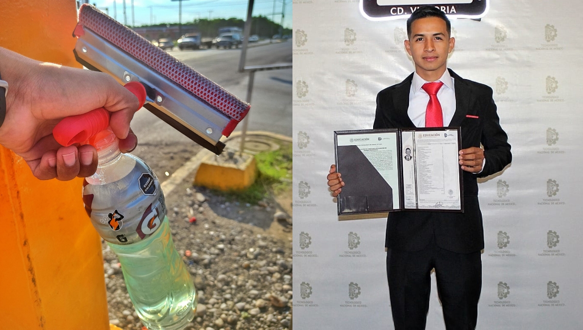 Joven limpiaparabrisas de Tamaulipas logra titularse como Ingeniero