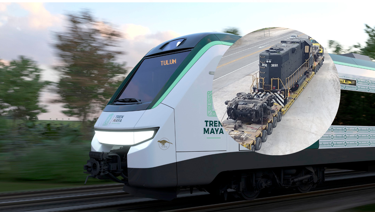 Así es la locomotora del Tren Maya que llegará a Cancún