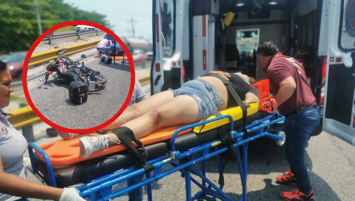 Choque entre motos en Ciudad del Carmen deja a una mujer con heridas de gravedad