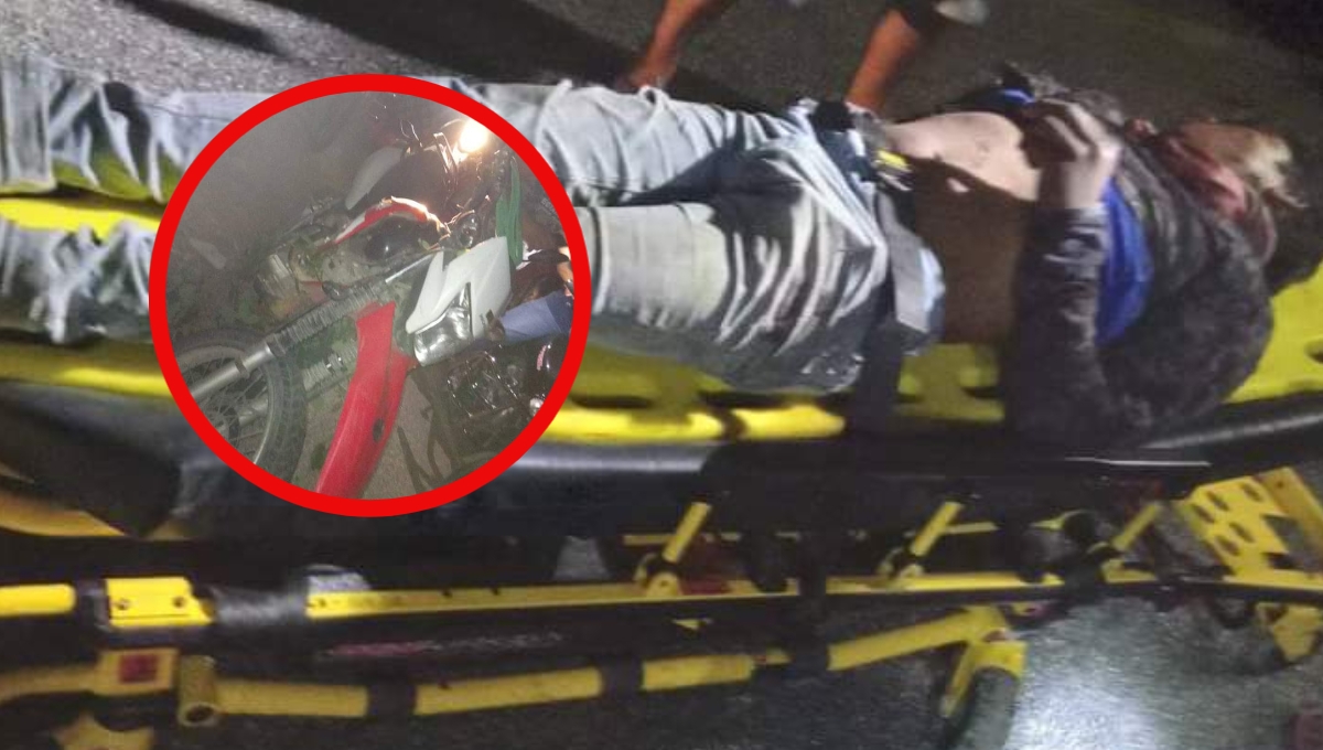 Motociclista derrapa y termina con el rostro destruido en Escárcega