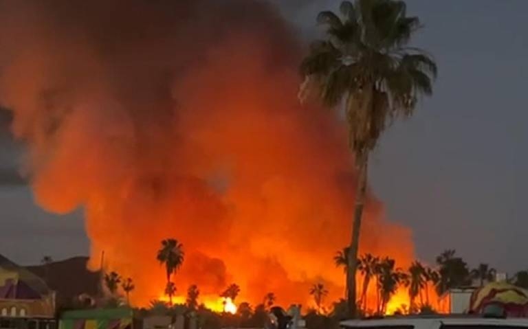 Se registra fuerte incendio en San José del Cabo, Baja California Sur: VIDEO