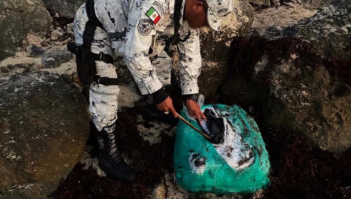 La cocaína apareció en la carretera costera Tulum-Boca Paila, a la altura de Playa Mirador