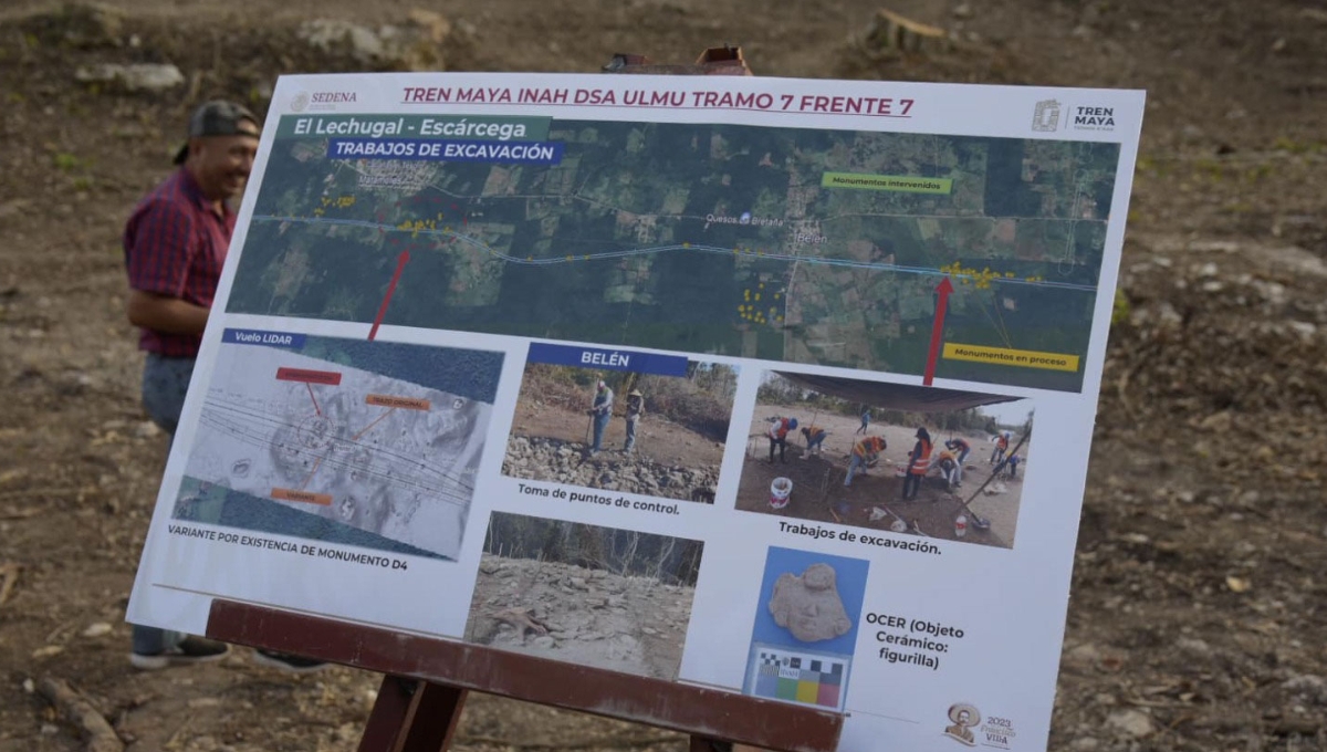 Tren Maya: Rescatan vestigios arqueológicos a lo largo del tramo 7 en Campeche