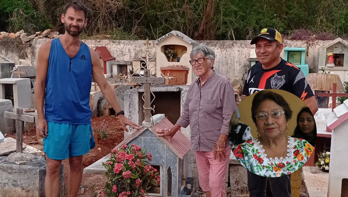 Hombre viaja de Polonia a Huhí para visitar la tumba de su maestra de maya