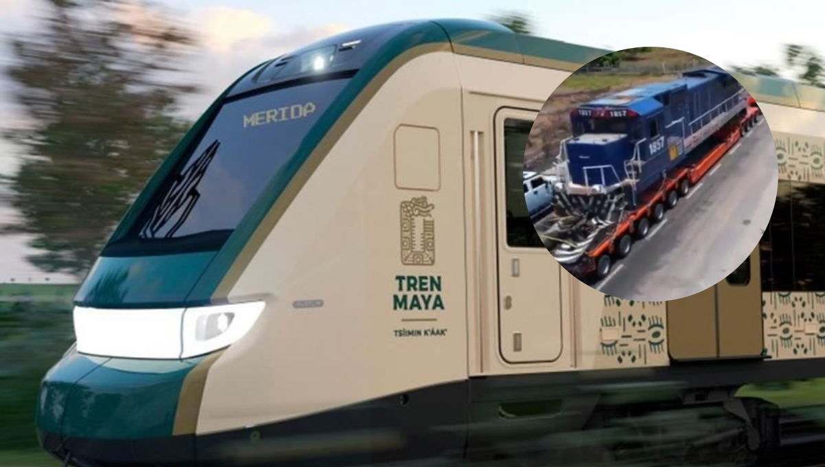 Llega nueva locomotora a la Península de Yucatán para trabajos del Tren Maya